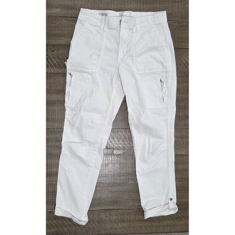 Womens White House Black Market Mid-Rise Pret-A-Pedi Striaght Crop Pants White 4